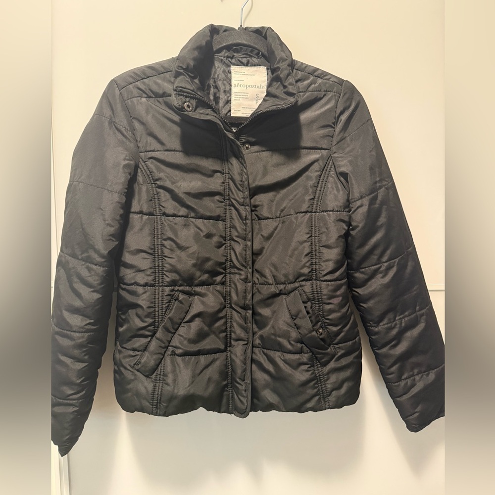 Aeropostale Women's Classic Black Puffer Coat